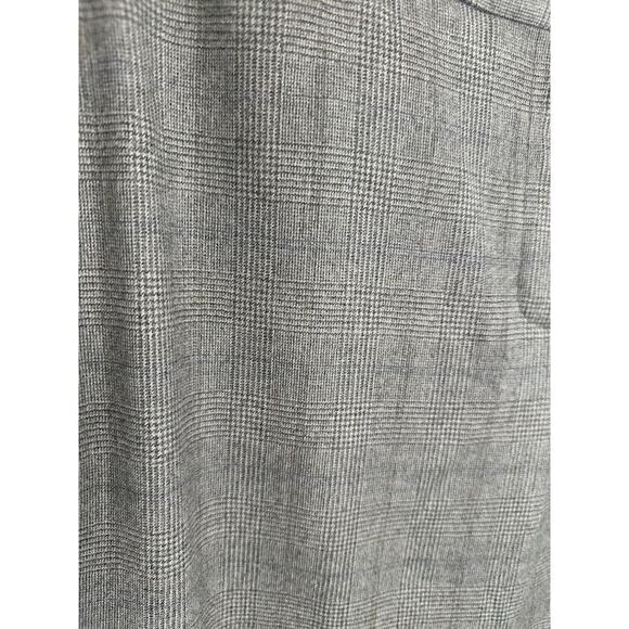 TALBOTS Wool PANTS 14 Petite 14P Plaid Gray Straight Career Work Italy Office - Picture 3 of 8